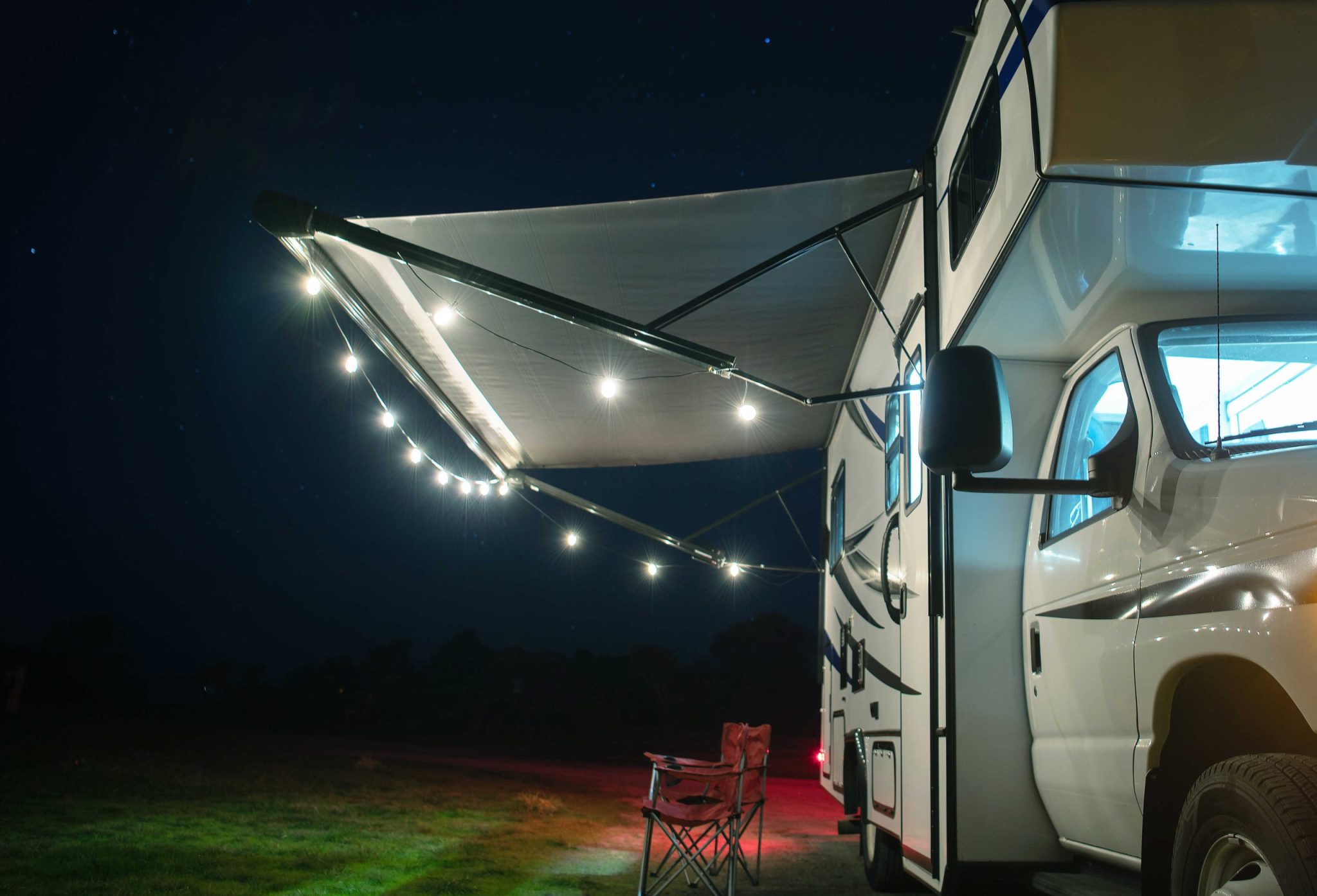 Accomondation class c motorhome rv with string lights on the cam 2022 10 26 03 46 46 utc optimized scaled
